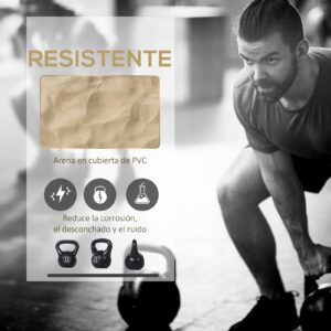 HOMCOM 12 kg Kettlebell - Sandgevuld met breed antislip handvat voor training, zwart