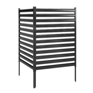 Outsunny Tuinhek Metaal Privacy Scherm 2 Panelen 152 x 91 cm Zwart