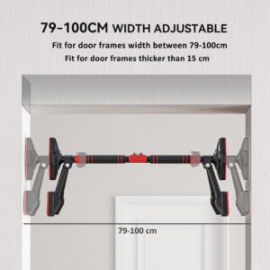 SPORTNOW Verstelbare Optrekstang voor Deur Zwart 80-110x14x28cm