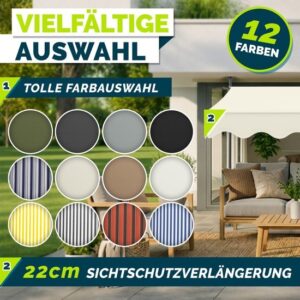 Tillvex Balkonluifel met handslinger, UV-bestendig en waterdicht (Zand, 300 cm)