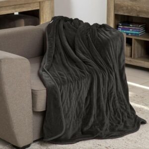 Fleece elektrische deken antraciet - 9 standen - XXL 200 x 180 cm - wasbaar en met timer