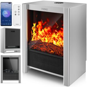 TRESKO SmartFire Elektrische Haard met Verwarming, 2000 W, Wifi-app en Afstandsbediening