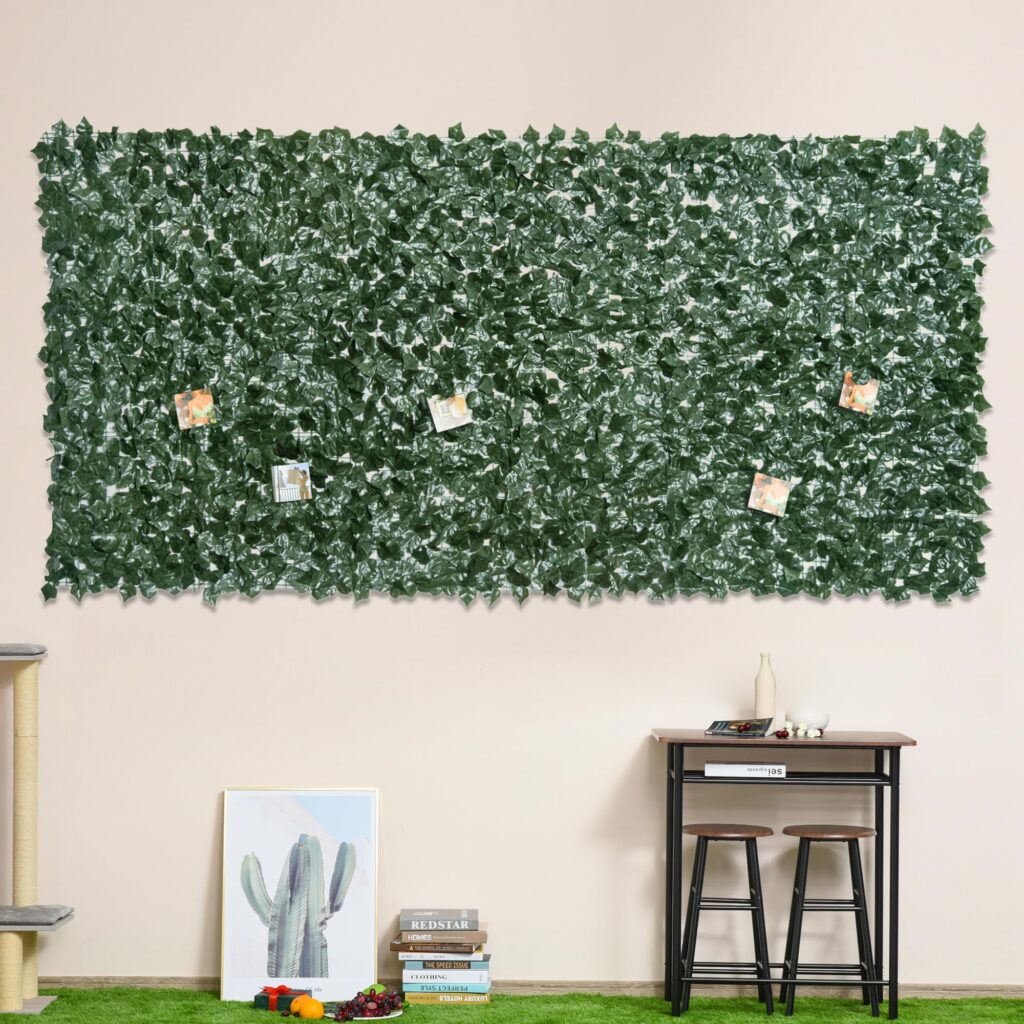 Outsunny Kunstmatige heg, inkijkbescherming, 3 m x 1,5 m, realistisch groen blad, UV-bescherming