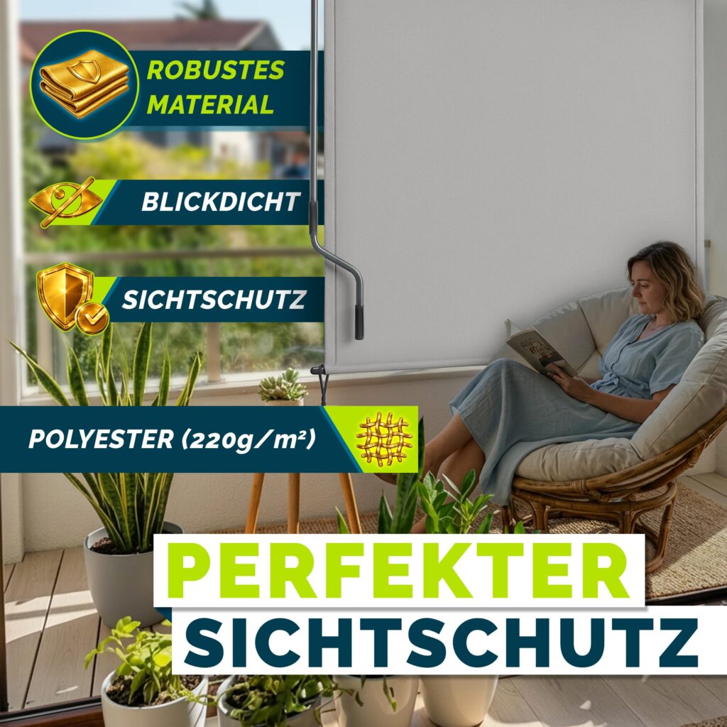 tillvex® Verticale zonwering 180 x 250 cm voor binnen en buiten met afdekking