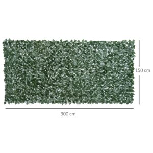 Outsunny Kunstmatige heg, inkijkbescherming, 3 m x 1,5 m, realistisch groen blad, UV-bescherming