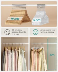 SONGMICS Fluwelen Kleerhangers, 50 Stuks, 0,6 cm Dik, Antislip