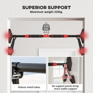 SPORTNOW Verstelbare Optrekstang voor Deur Zwart 80-110x14x28cm