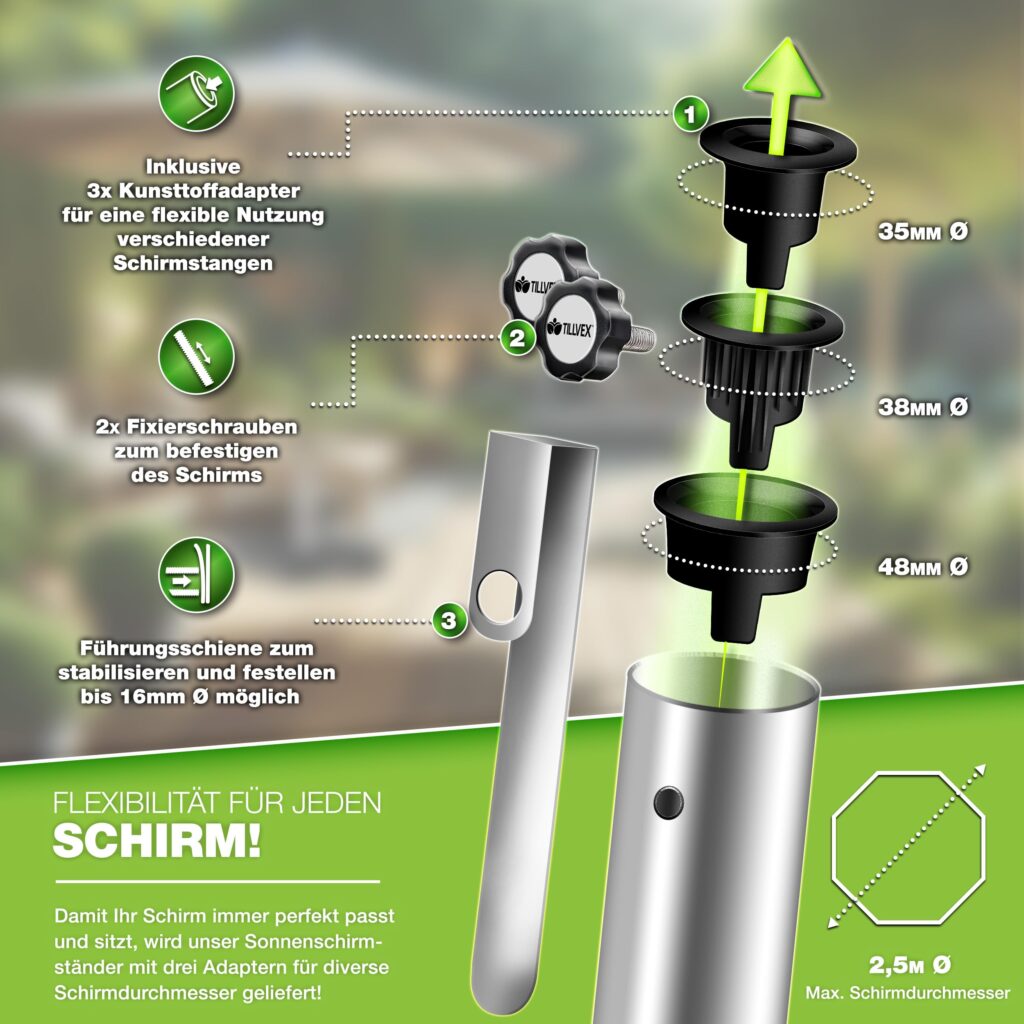 tillvex® Granieten parasolstandaard met handvat, 25 kg, rechthoekig