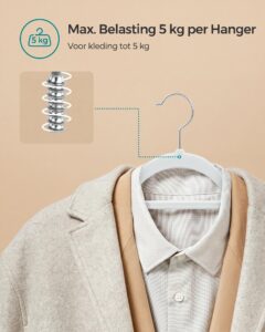 SONGMICS Fluwelen Kleerhangers, 50 Stuks, 0,6 cm Dik, Antislip