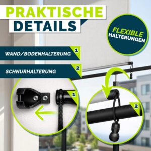 tillvex® Verticale zonwering 180 x 250 cm voor binnen en buiten met afdekking