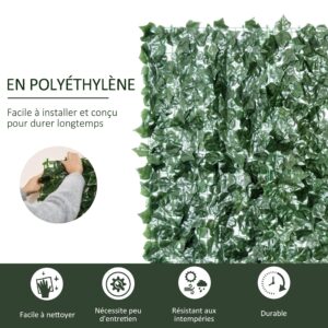 Outsunny Kunstmatige heg, inkijkbescherming, 3 m x 1,5 m, realistisch groen blad, UV-bescherming