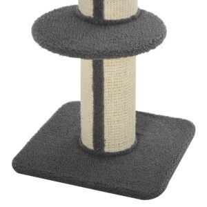 PawHut Krabpaal met sisalstammen voor middelgrote katten 91 cm Grijs