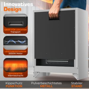 TRESKO SmartFire Elektrische Haard met Verwarming, 2000 W, Wifi-app en Afstandsbediening