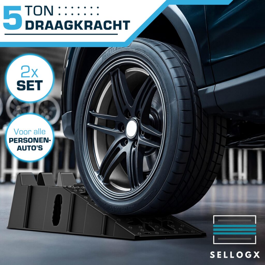SELLOGX Oprijplaten voor auto 2 stuks | 5T zware kwaliteit antislip oprijrampen