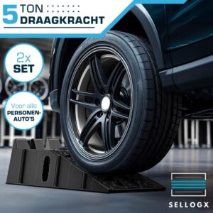 SELLOGX Oprijplaten voor auto 2 stuks | 5T zware kwaliteit antislip oprijrampen