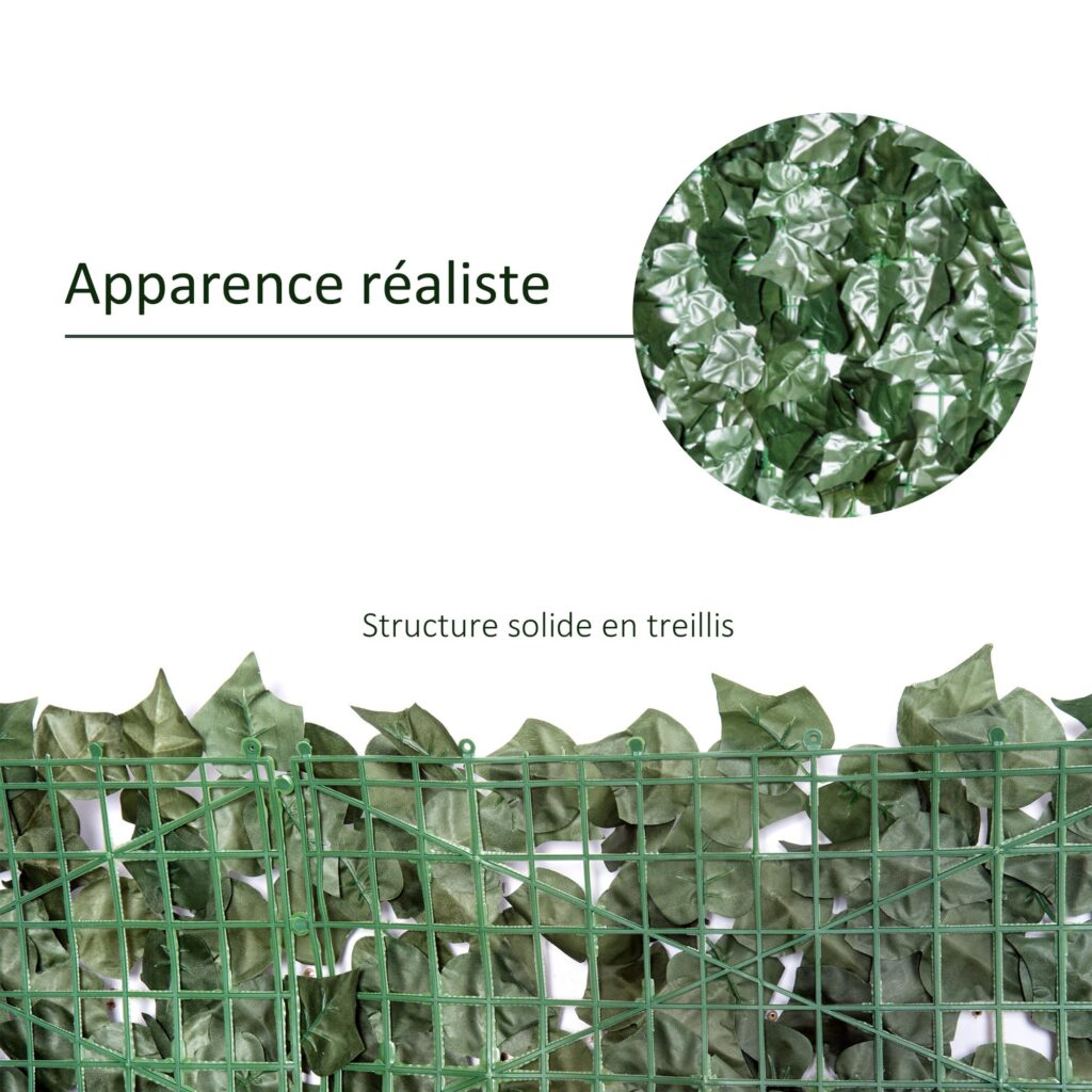 Outsunny Kunstmatige heg, inkijkbescherming, 3 m x 1,5 m, realistisch groen blad, UV-bescherming