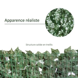 Outsunny Kunstmatige heg, inkijkbescherming, 3 m x 1,5 m, realistisch groen blad, UV-bescherming