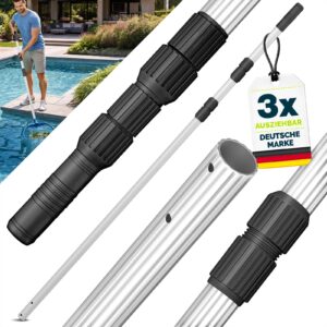 Tillvex telescoopstang voor zwembad, 1,20-3,60 m, aluminium, 3-delig, zwart