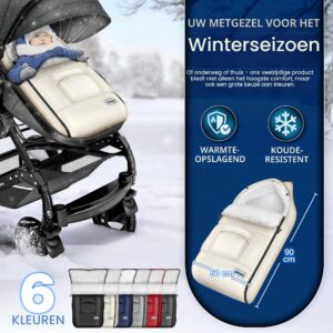KIDUKU Wintervoetenzak voor kinderwagen - Wasbare voetenzak met ritssluiting, blauw