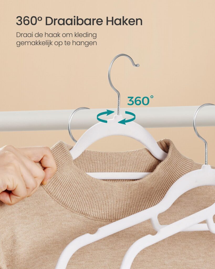 SONGMICS Fluwelen Kleerhangers, 50 Stuks, 0,6 cm Dik, Antislip