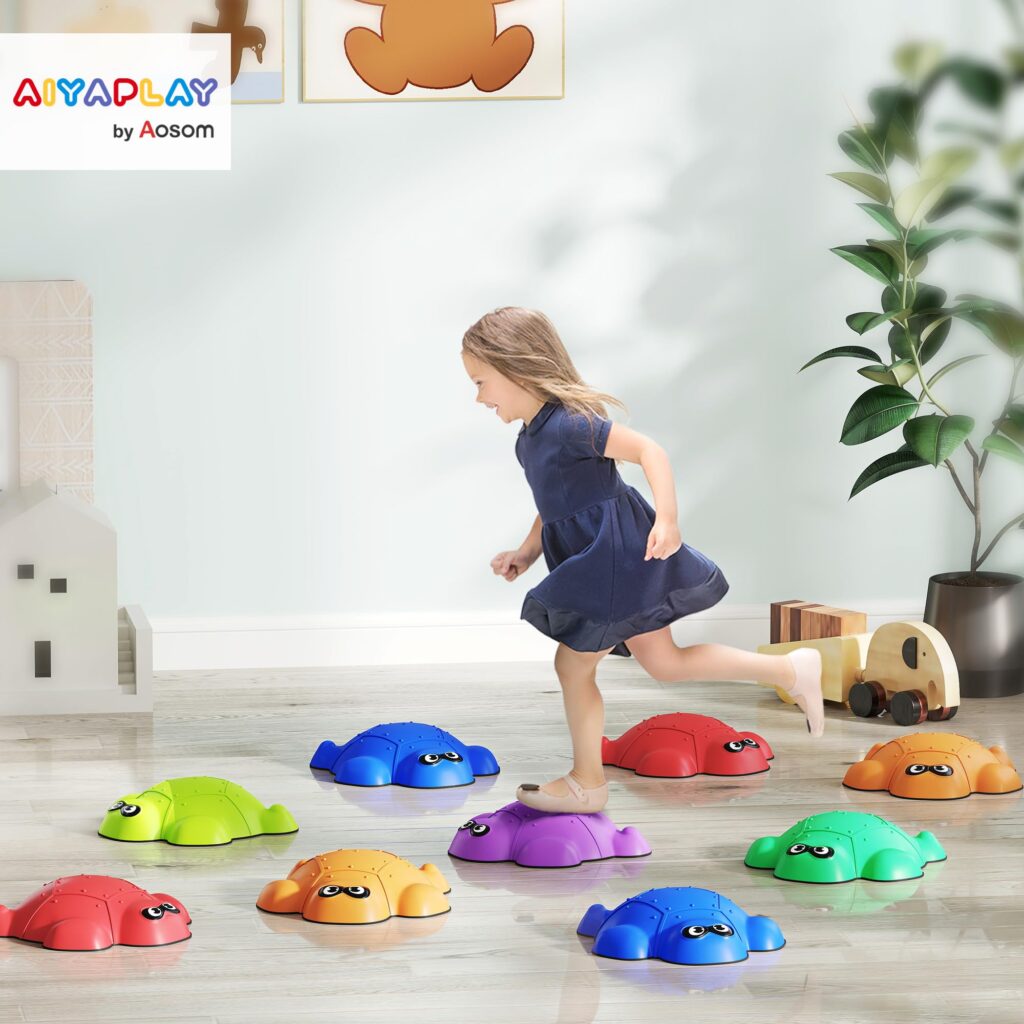 AIYAPLAY Balansstenen voor kinderen - Antislip Rivierstenen (9 stuks)