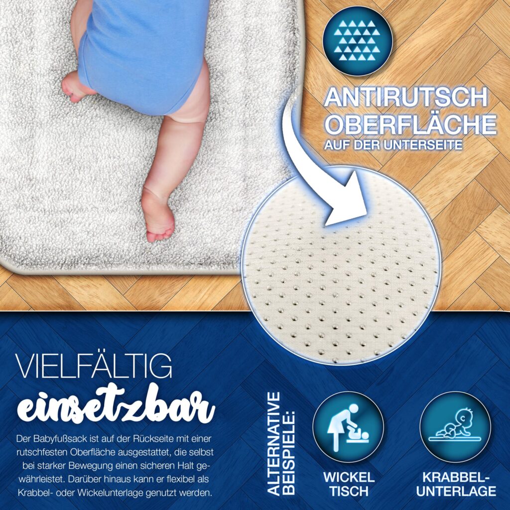 KIDUKU Wintervoetenzak voor kinderwagen - Wasbare voetenzak met ritssluiting, blauw