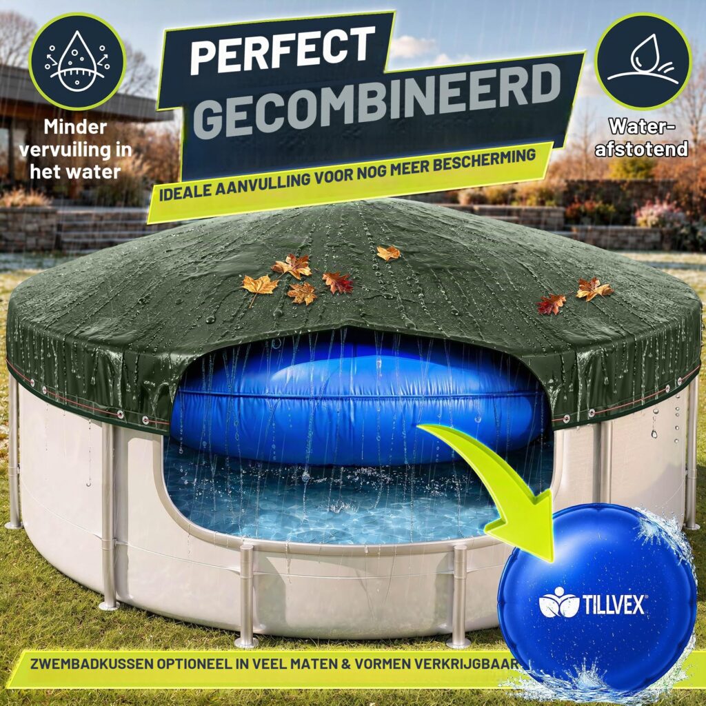 tillvex® Hoogwaardig rond zwembadafdekzeil, 420 cm diameter