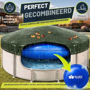 tillvex® Hoogwaardig rond zwembadafdekzeil, 420 cm diameter