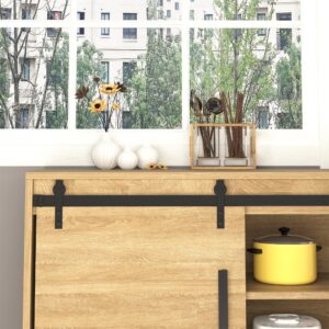 HOMCOM 183 cm schuifdeurset met vloergeleiding voor dubbele deuren