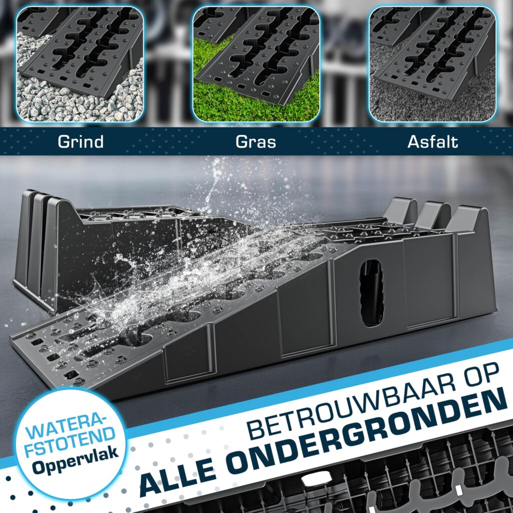 SELLOGX Oprijplaten voor auto 2 stuks | 5T zware kwaliteit antislip oprijrampen
