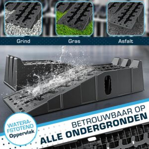 SELLOGX Oprijplaten voor auto 2 stuks | 5T zware kwaliteit antislip oprijrampen