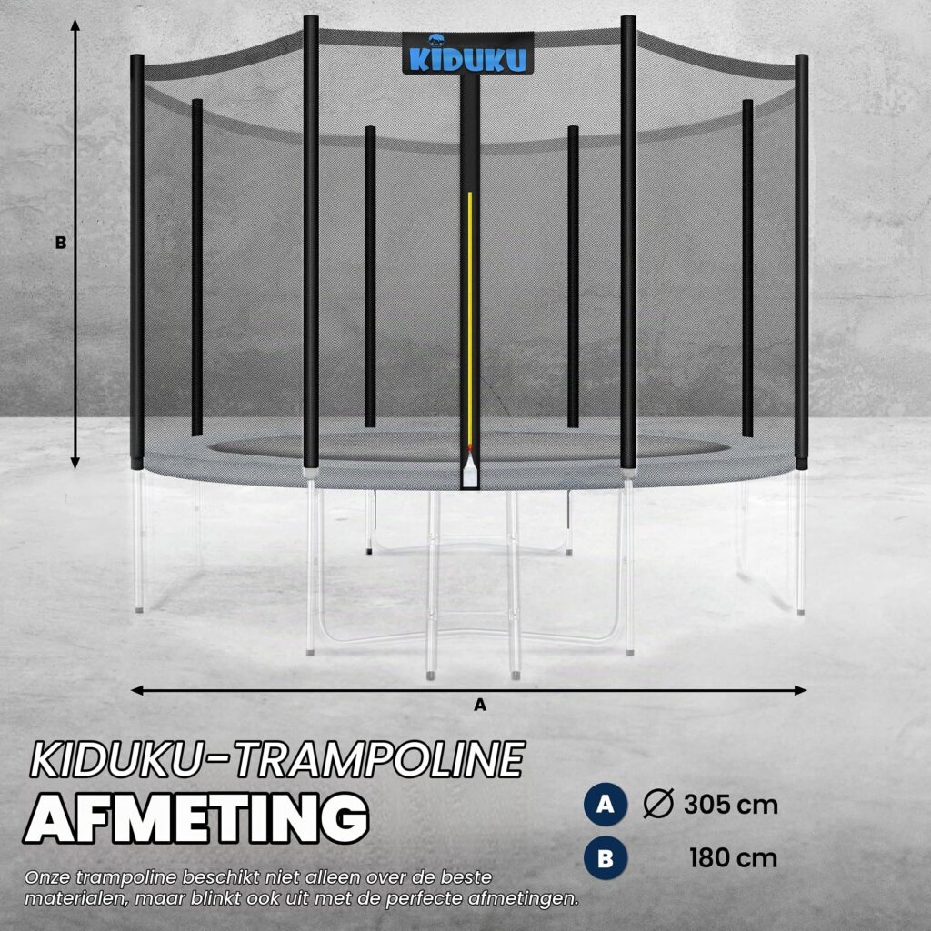 KIDUKU® vervangend veiligheidsnet voor trampoline Ø 305 cm (6 stangen)