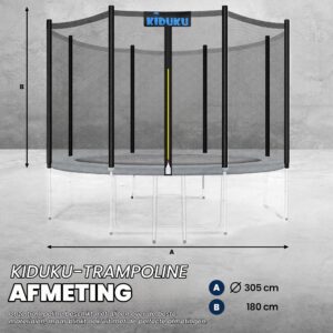 KIDUKU® vervangend veiligheidsnet voor trampoline Ø 305 cm (6 stangen)