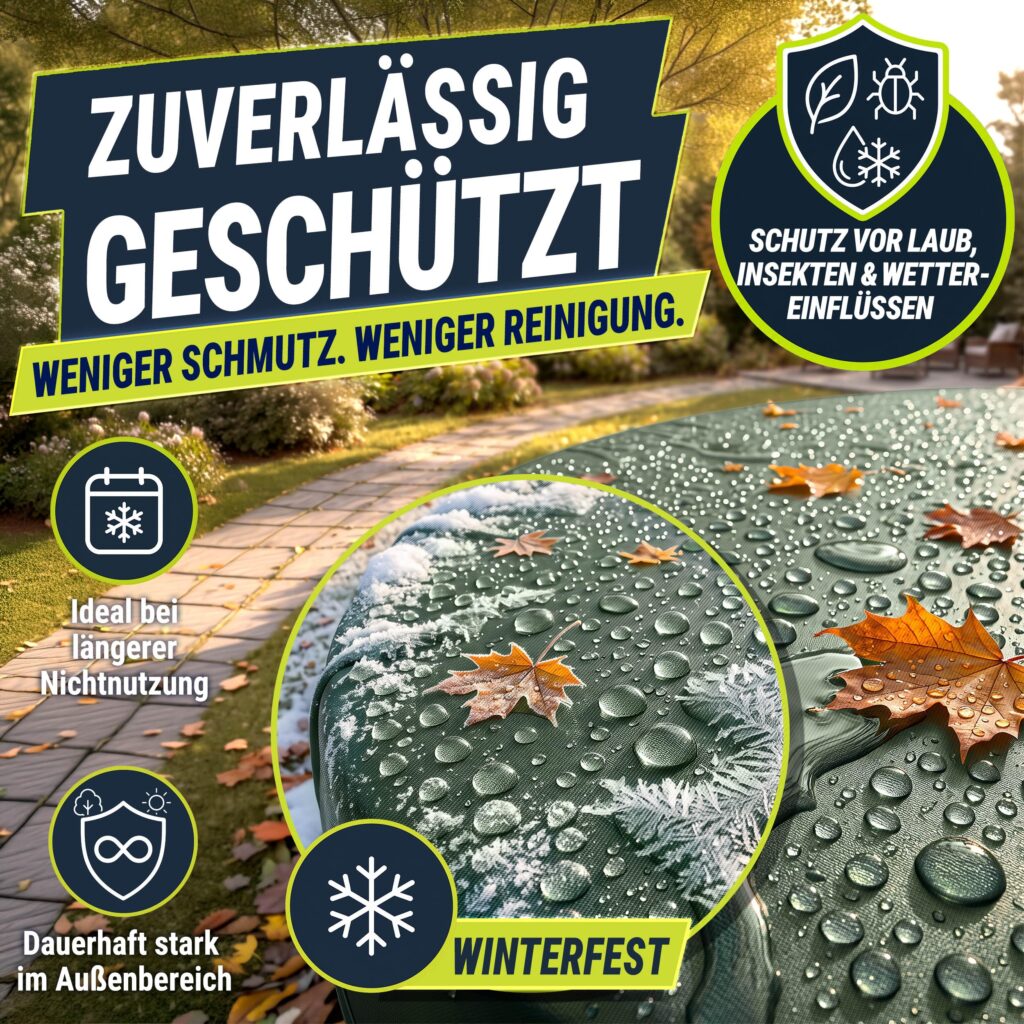 tillvex® Hoogwaardig rond zwembadafdekzeil, 420 cm diameter
