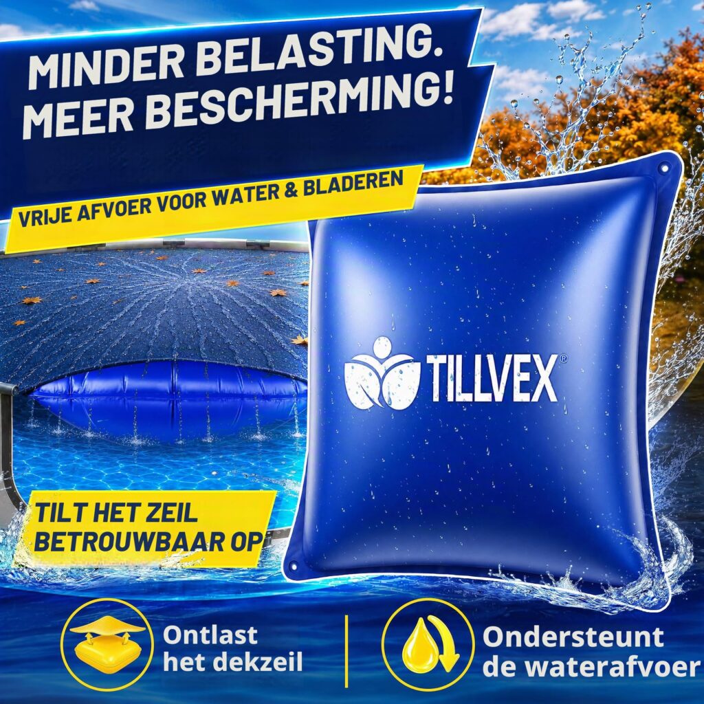 tillvex® Winterkussen voor Zwembad 120x120cm + 12m Touw & Reparatieset
