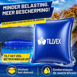 tillvex® Winterkussen voor Zwembad 120x120cm + 12m Touw & Reparatieset