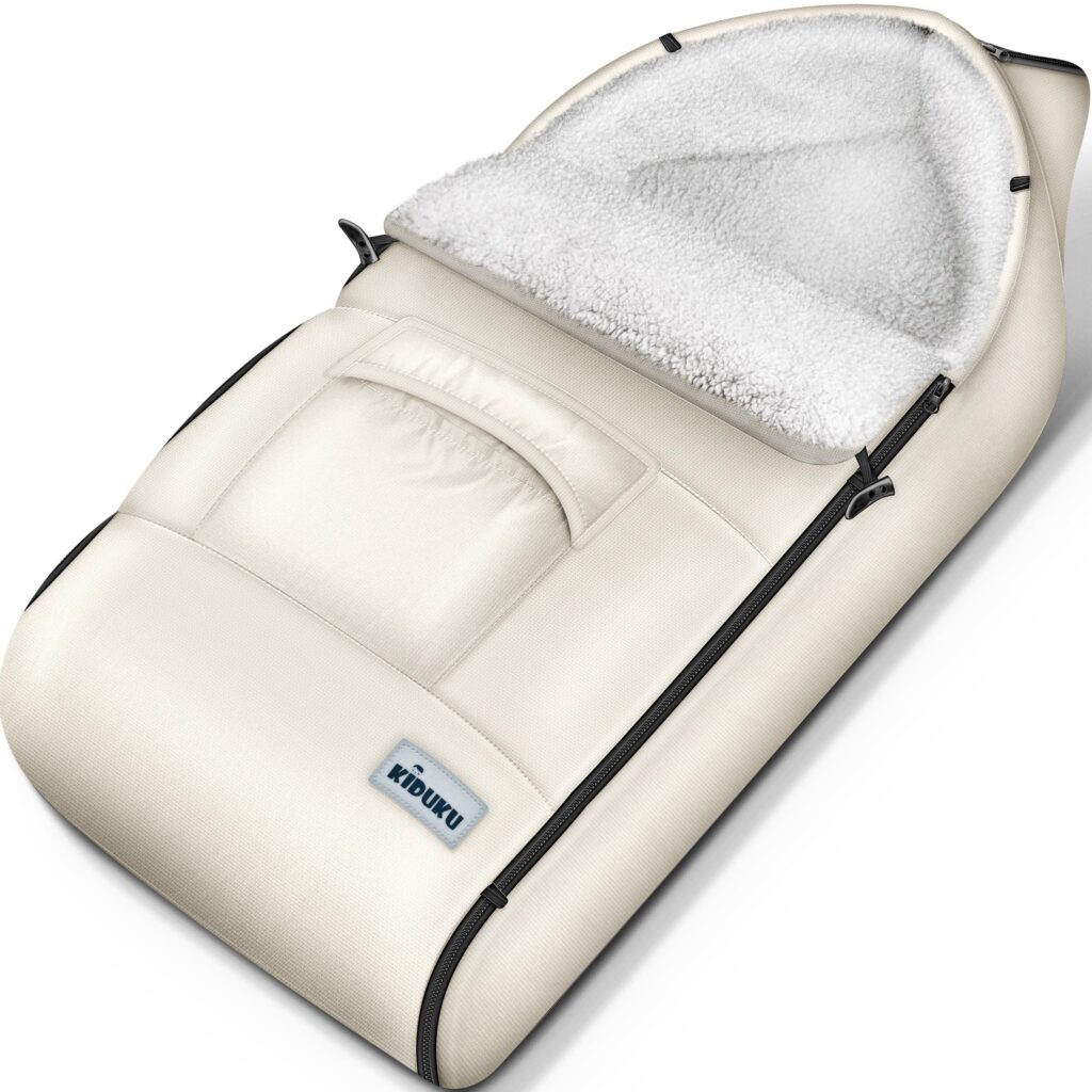KIDUKU Wintervoetenzak voor kinderwagen - Wasbare voetenzak met ritssluiting, blauw