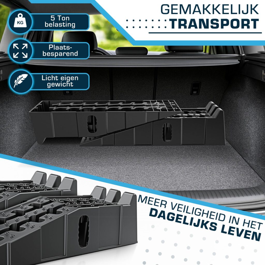 SELLOGX Oprijplaten voor auto 2 stuks | 5T zware kwaliteit antislip oprijrampen