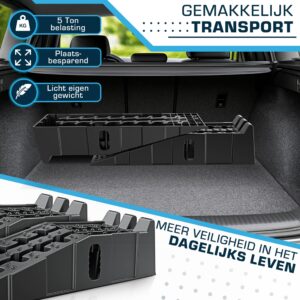 SELLOGX Oprijplaten voor auto 2 stuks | 5T zware kwaliteit antislip oprijrampen