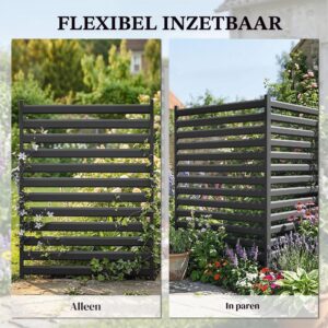 Outsunny Tuinhek Metaal Privacy Scherm 2 Panelen 152 x 91 cm Zwart