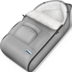 KIDUKU Wintervoetenzak voor kinderwagen - Wasbare voetenzak met ritssluiting, Jeans grijs