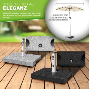 tillvex® Granieten parasolstandaard met handvat, 25 kg, rechthoekig