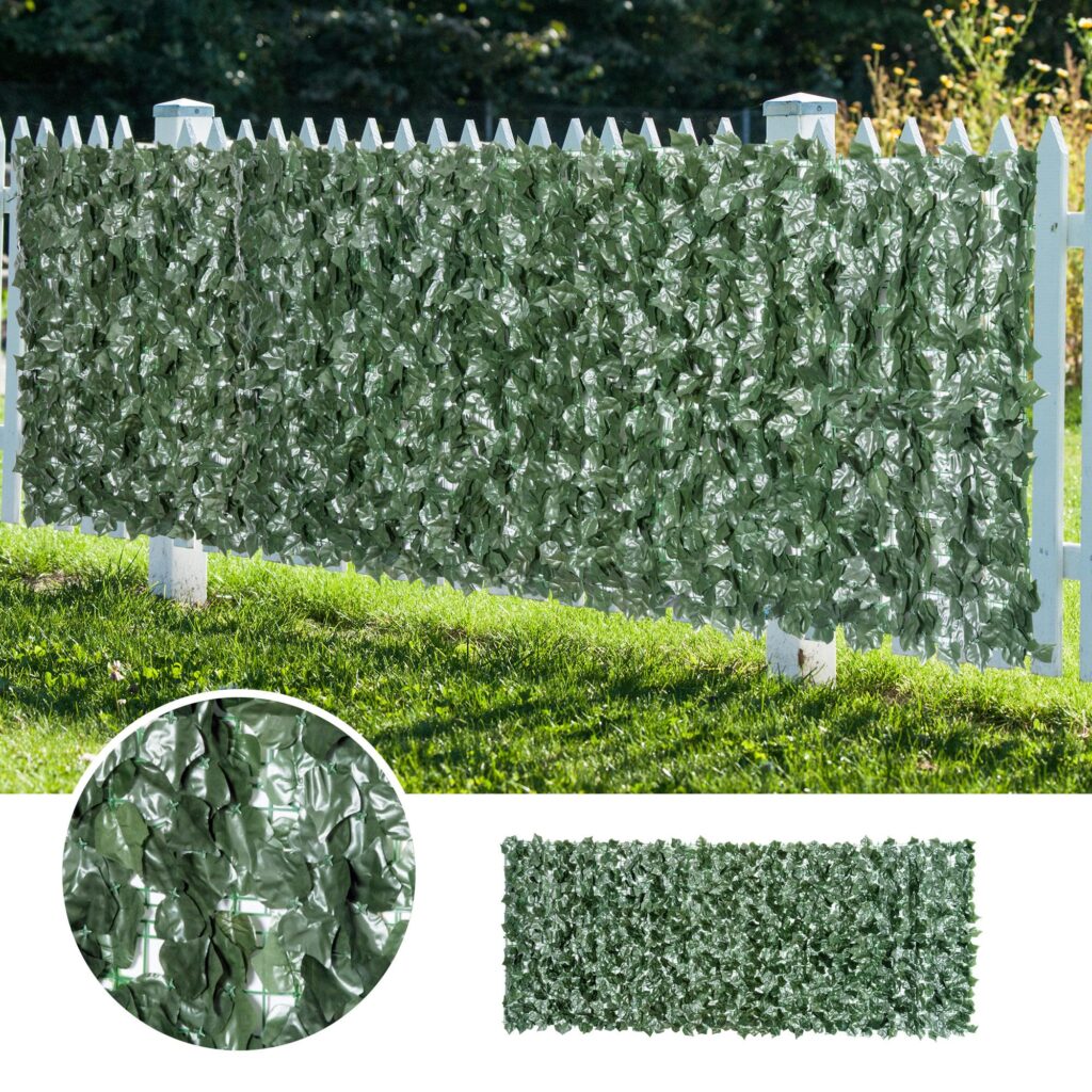 Outsunny Kunstmatige heg, inkijkbescherming, 3 m x 1,5 m, realistisch groen blad, UV-bescherming