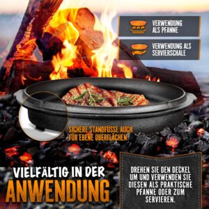 Grillas Dutch Oven Set incl. receptenboek | voorgebrand gietijzeren braadpan 9 liter