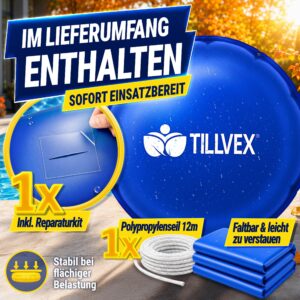 tillvex® Winterkussen voor Zwembad Ø 3 m + 12m Touw & Reparatieset