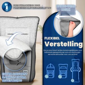 KIDUKU Wintervoetenzak voor kinderwagen - Wasbare voetenzak met ritssluiting, Jeans grijs
