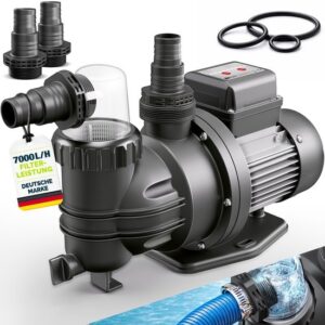 tillvex® Filterpomp voor Zwembad met Timer 7.000L/u & 250W | Zelfinzuigend voor 22m³ Zwembaden