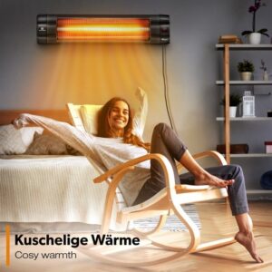 TRESKO Infrarood warmtestraler 2500 W met afstandsbediening en 3 warmtestanden
