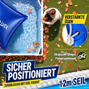 tillvex® Winterkussen voor Zwembad 120x120cm + 12m Touw & Reparatieset