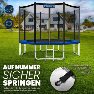 KIDUKU® vervangend veiligheidsnet voor trampoline Ø 244 305 366 427 cm (427 cm, 8 stangen)